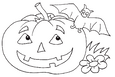 Laminas para colorear de Calabazas para Halloween